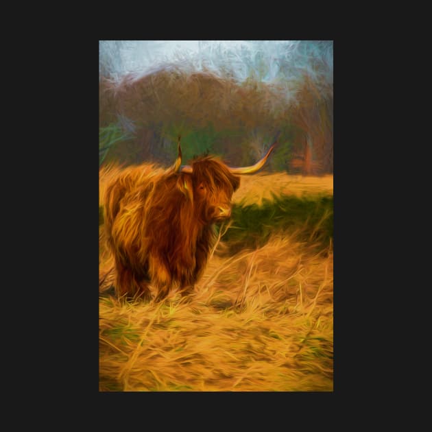 Highland cow with painterly effect by Violaman