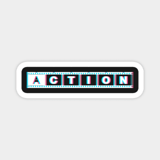 Action Glitched Film Reel Magnet