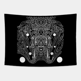 black astronaut ecopop Tapestry