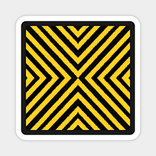 HIGHLY Visible Yellow and Black Line Kaleidoscope pattern (Seamless) 3 Magnet