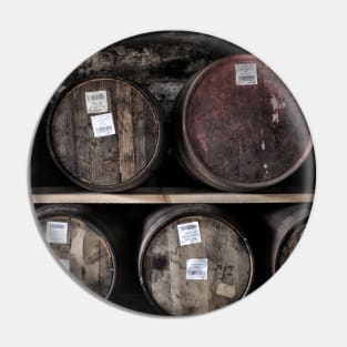 Stored Whisky Casks in a distillery Warehouse Pin