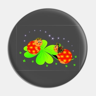 Adorable lady bug four leaf clover design Pin