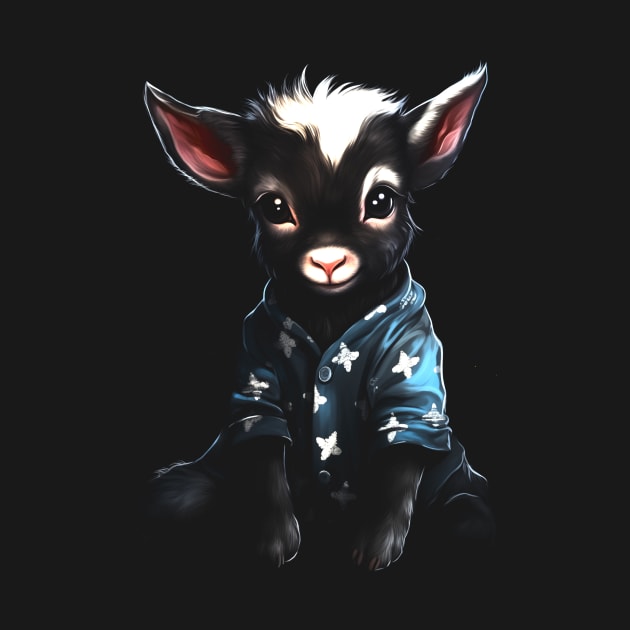 Baby Goat Wearing Pajamas #1 by Butterfly Venom