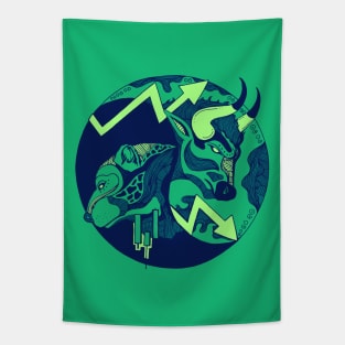 Ngreen Bull and Bear Tapestry