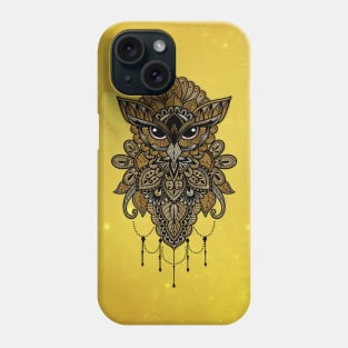 Elegant golden steampunk owl. Phone Case