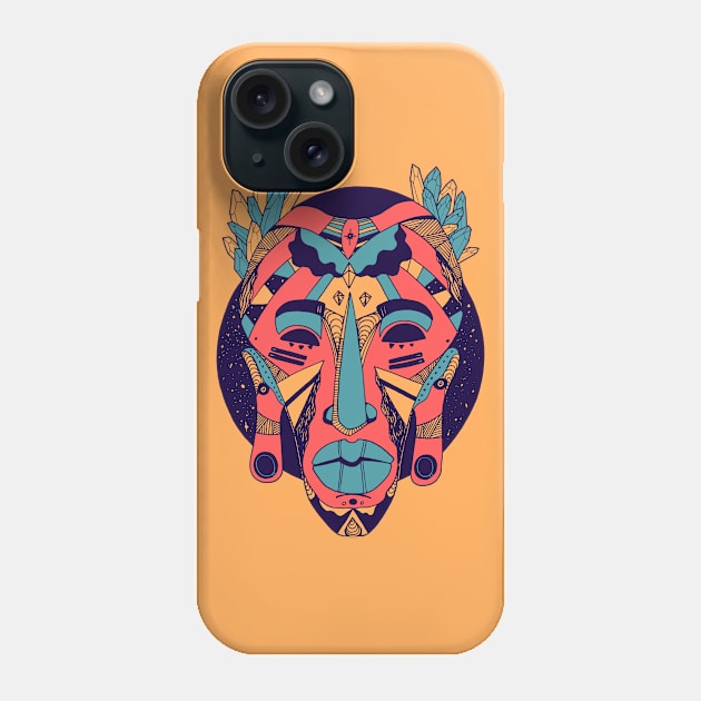 Retro Triad African Mask 1 Phone Case by kenallouis