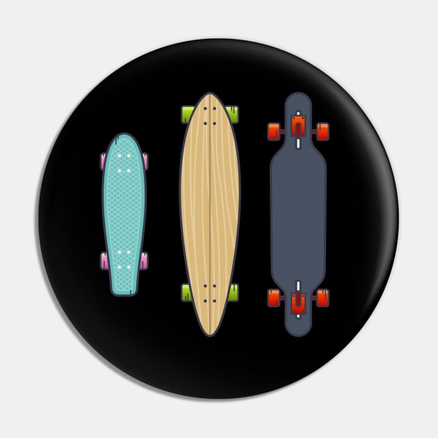 Skate Longboard Pin by TambuStore