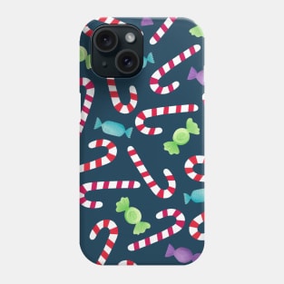 Candy Cane and Sweets - Blue Phone Case