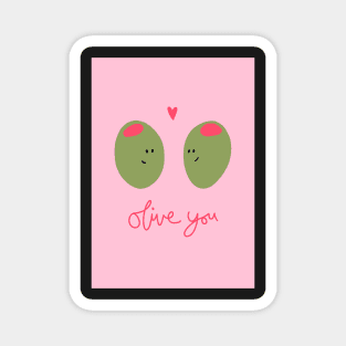 Olive You Valentine's Day Card Magnet