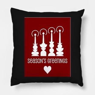 White Traditional Christmas candlelights Scandinavian  retro style , season’s Greetings Pillow