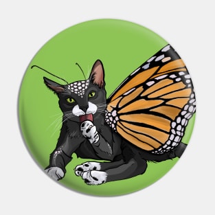 Spotted Black Monarch Flitter Kitty Pin