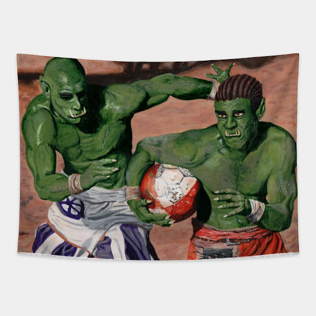 Orc Monsters Fantasy Illustration Tapestry by Helms Art Creations