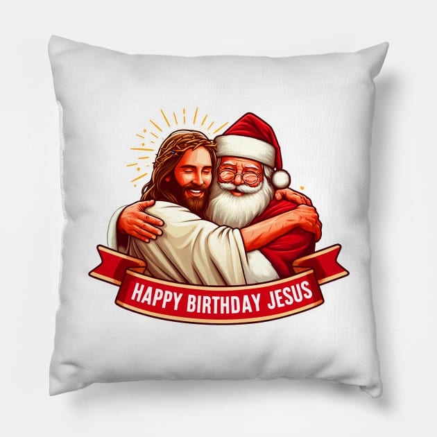 Happy Birthday Jesus Pillow by Plushism