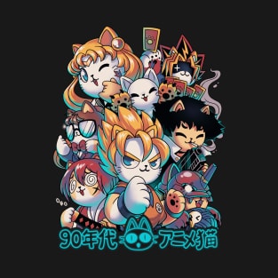 90s Kawaii Anime Neko T-Shirt