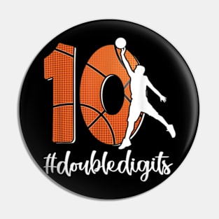 10th Birthday Double Digits Ten Basketball For Boys Men Pin