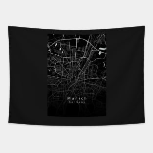 Munich Germany City Map dark Tapestry