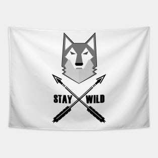 Stay Wild Wolf Wilderness Wolves Adventure Tapestry