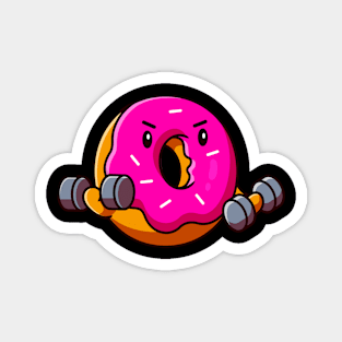 Funny Fitness Donut Workout Weightlifter Magnet