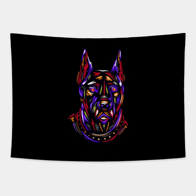 Dog Doberman Tapestry by Razym