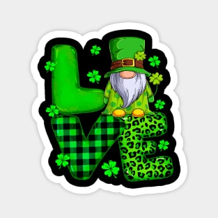 Happy St Patricks Day Love Gnome Shamrock For Men Women Magnet