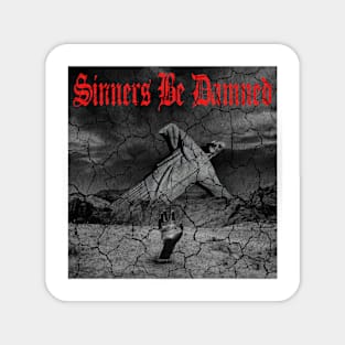 Sinners Be Damned Graphic Design (Red) Magnet