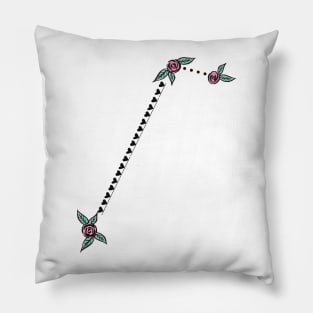 Equuleus (Pony) Constellation Roses and Hearts Doodle Pillow