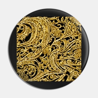 Black and Gold Filigree pattern Pin