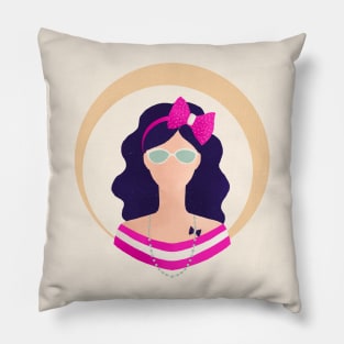 Pink coastal lady Pillow