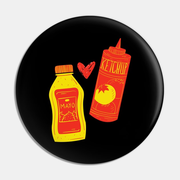 Ketchup and Mayo Pin by blckpage