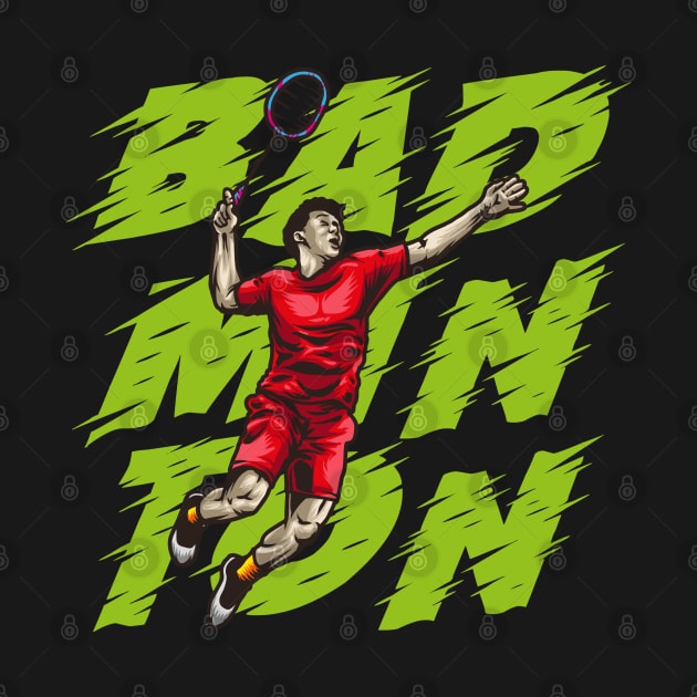 vector of badminton jump smash by gintocolo