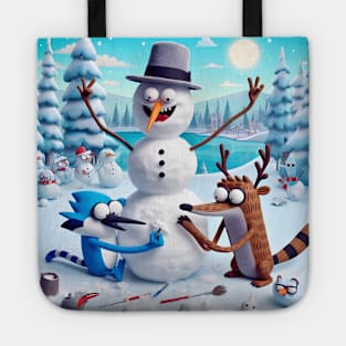 Festive Park Adventures Unveiled: Regular Show Christmas Art for Iconic Cartoon Holiday Designs! Tote