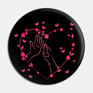 Hi-Five With My Dog, Floral Look Pin