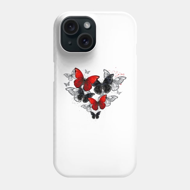 Realistic Black and Red Morpho Phone Case by Blackmoon9