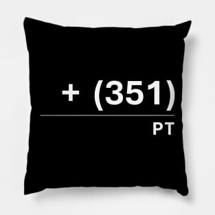 Portugal Country Code Graphic Representation (White) Pillow