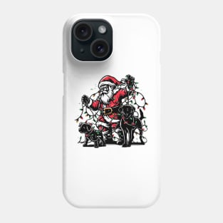 Santa Claus tree lighting dog christmas Phone Case