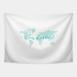 Wanderlust, desire to travel, world map Tapestry