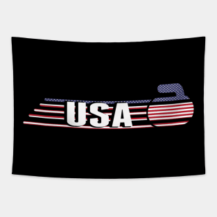 Usa Team Curling Jersey Winter Sports Tapestry