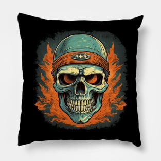 Extreme Sport Skull Athlete Pillow