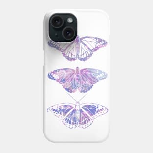 Butterfly Design in Purples Paint Strokes Combo Pattern Phone Case
