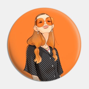 Girl with glasses portrait Pin