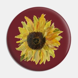 Watercolor Sunflower Pin
