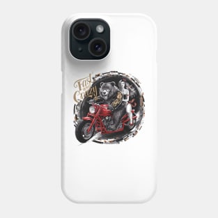 Sasquatch Yeti bigfoot on a Motorbike Phone Case