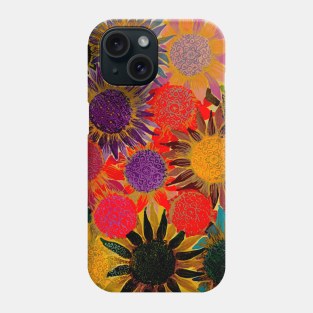 Rainbow flowers Phone Case