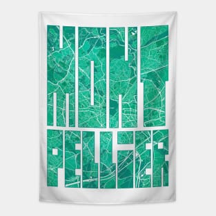 Montpellier, France City Map Typography - Watercolor Tapestry