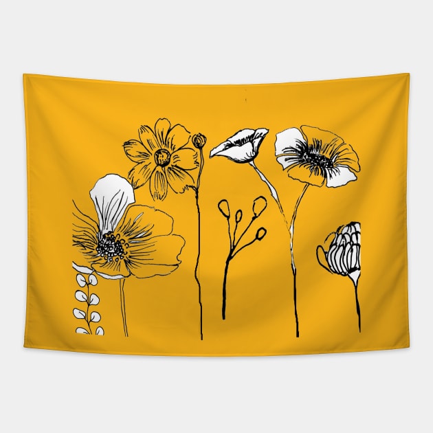 botanical art Tapestry by ibtihella