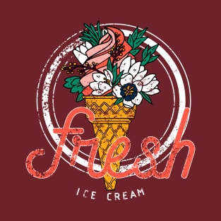 Indulge in the Sweetness of Summer with Our Fresh Floral Ice Cream T-Shirt