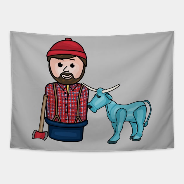 Paul Bunyan and Babe the Blue Ox Tapestry by Slightly Unhinged