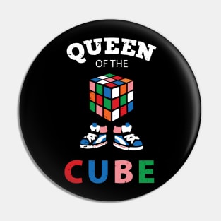 Queen Of The Cube Rubik's Rubiks Cube Rubik Cube Retro Colorful son Cube Game math kids gift Fun Gift for Cuber Spinning Rubix Pin