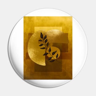 Botanical Modern Art In Gold Pin