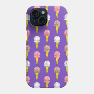 Ice Cream Cones Pattern on Violet Phone Case